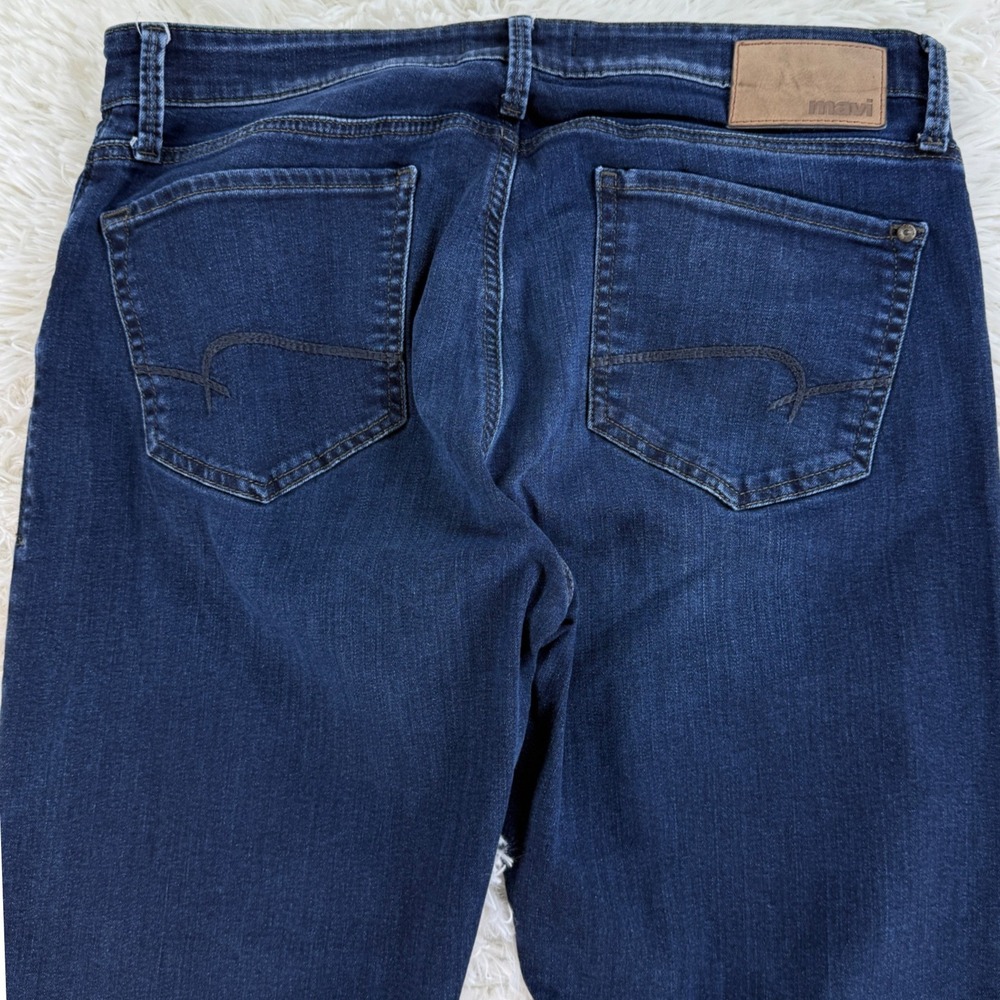 Mavi Zach Straight Leg Mens Jeans Dark Wash Blue Denim 36x30 Casual Streetwear - Picture 3 of 14